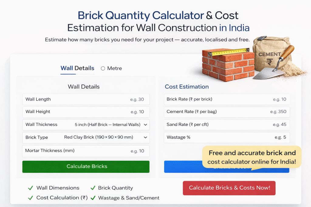 Brick Calculator - Poshan Calculator